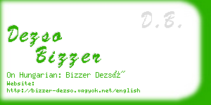 dezso bizzer business card